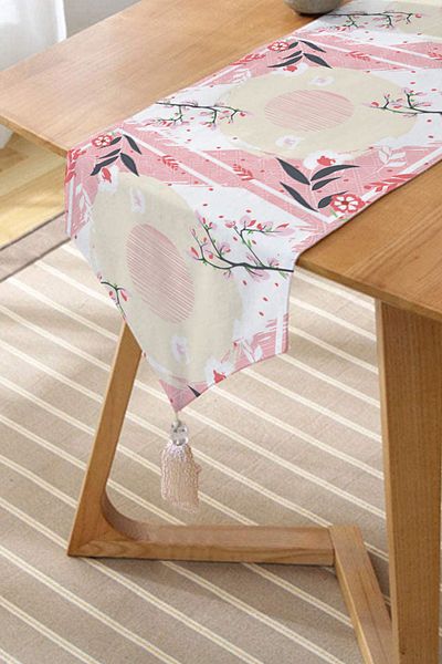 Realhomes Fundal alb Motiv modern trandafir Design special Alerg triunghi cu smocuri de chenille