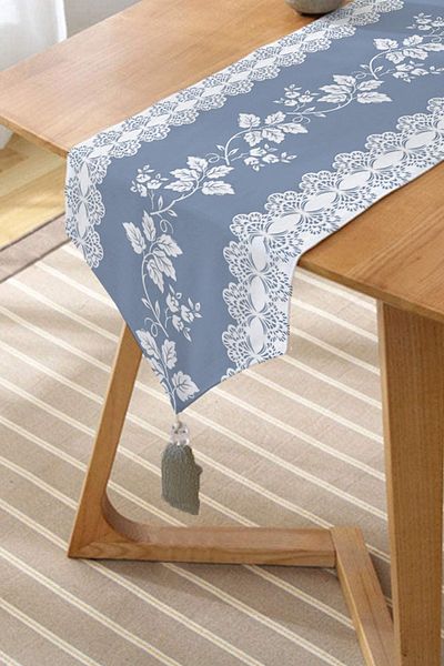 Realhomes Design personalizat Imprimat digital Decorativ Tufted Chenille Triunghi Runner