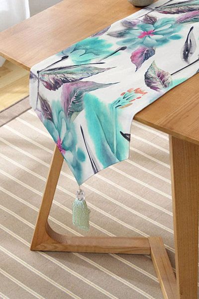 Realhomes Blue's Elegance Alerg triunghi modern, cu smocuri, imprimat digital