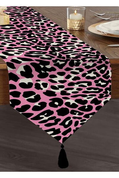 Realhomes Alergăre triunghiular din chenille cu model modern, de culoare roz,...