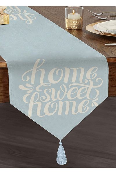 Realhomes Home Sweet Home Alerg triunghi din chenille imprimat digital cu ciucuri