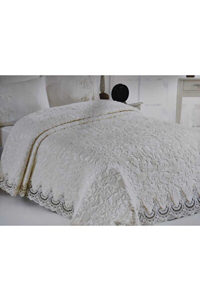GOLDEN HOME Fransız Güpürlü Lüks Çeyizlik Battaniye Seti