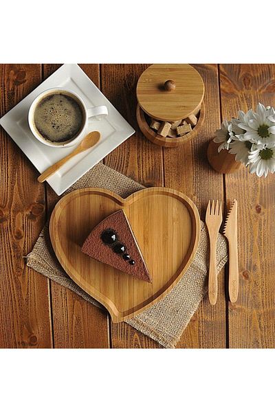 Bambum B2313 Amor - Heart Tray Small Breakfast Cookie Presentation Tray (CREASY AND COFFEE Tray)