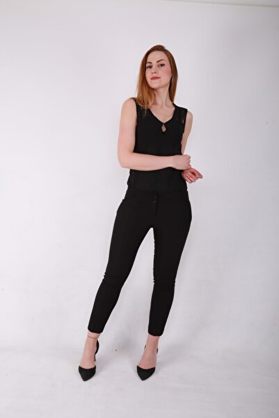 ÇİĞDEM COLLECTİON Kadın Siyah Bilek Boy Pantolon