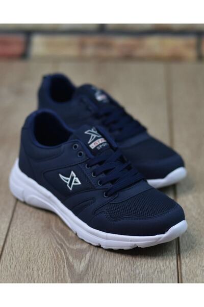 XStep Unisex, ultra ușoară, talpă albă, albastru bleumarin, mers, alergare, pantofi sport casual