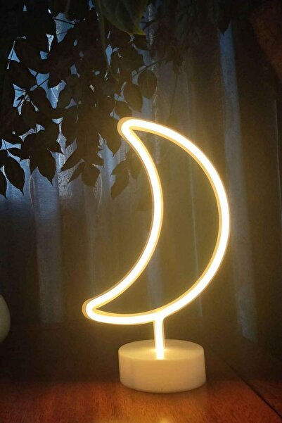 Buffer Dekoratif Ay Tasarımlı Neon Led Masa Ve Gece Lambası