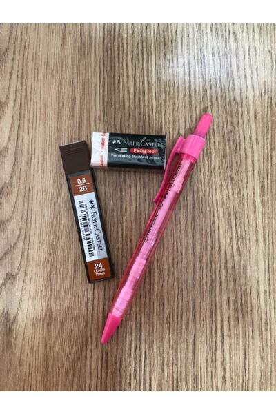 Faber Castell Faber Castel Tri Click Uçlu Kalem Silgi Uç Seti 0,5 Mm Pembe