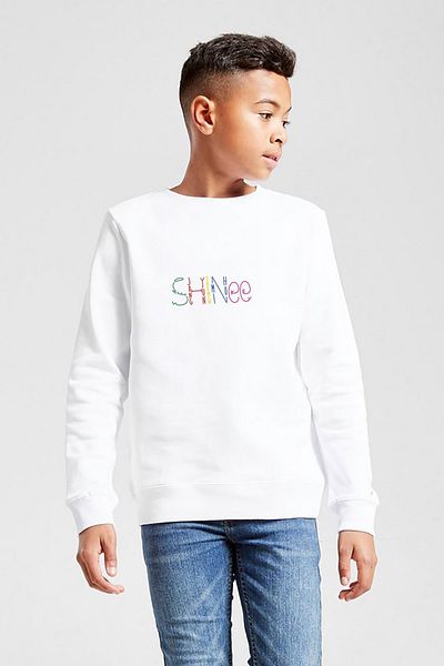 QIVI Hanorac alb unisex cu sigla Kpop Shinee imprimat