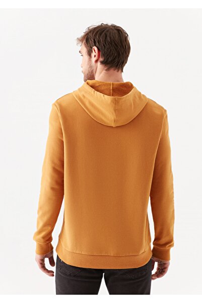 Mavi Erkek Jeans Baskılı Kapüşonlu Hardal Sweatshirt 066522-32959