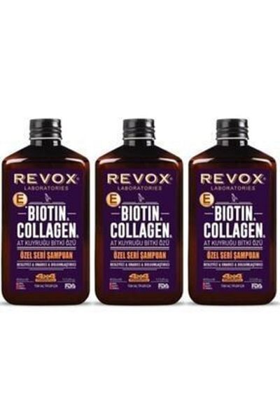 Revox 400 ml Biotin Collagen Shampoo - Ponytail 3 Pieces