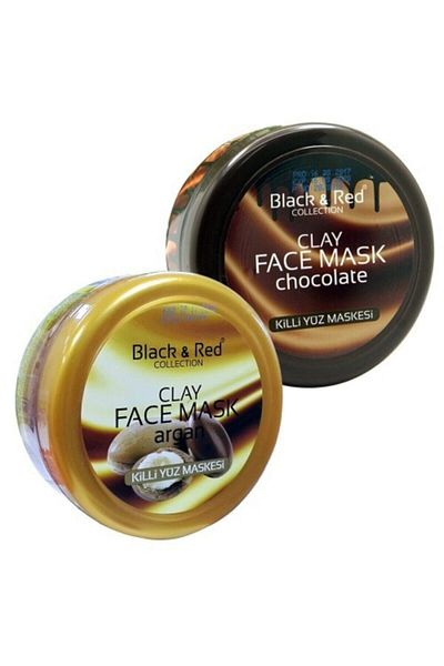 Black Red Chocolate Clay Facial Cleansing Mask + Argan Oil Clay Facial Mask 2 Pieces