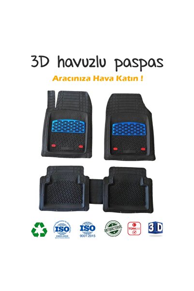 SAFİR 2000 Model Fiat / Tofaş Şahin Için 3d Havuzlu Tip Universal Paspas - Ma...