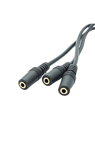 Anex 1 Stereo 3.5mm Erkek, 3 Stereo 3.5mm Dişi Ses Dağıtıcı Aux Kablo 30cm