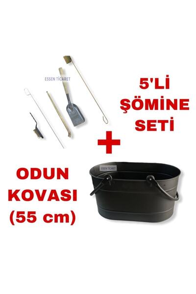 Essen Ticaret 5'li Şömine Seti (gelberi, Maşa, Fırça, Kürek, Karıştırma Demir...