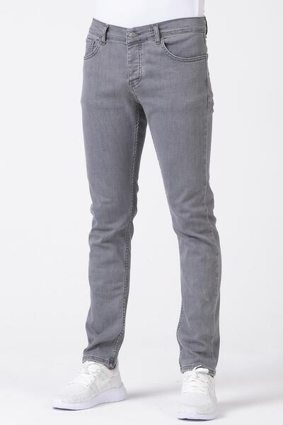 Giymoda Чоловічі облягаючі джинси Kot Jean Pantolon Gri