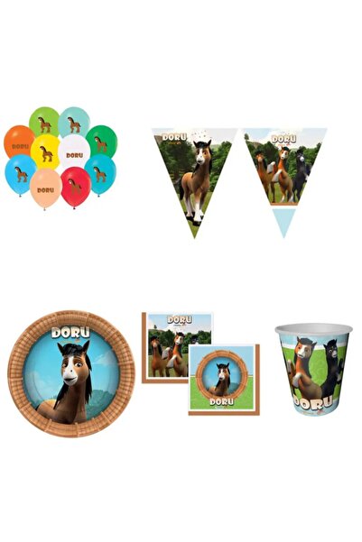 Hayaller Dükkanı Doru At Parti Malzemeleri Doğum Günü Süsleri 8 Kişilik