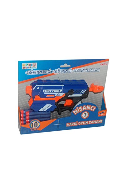 Can Ali Toys Nişancı 4 Hazneli Sünger Dart Atan Silah 10 Yedek Mermi - 6363