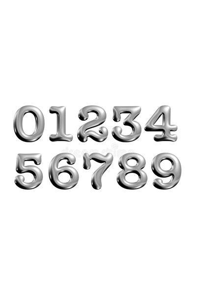 k karaaliler Αριθμός Αυτοκόλλητης Πόρτας Chrome Grey No: 5