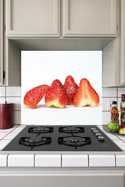 Tilki Dünyası Upside Down Strawberries Sticker Behind the Kitchen Stove