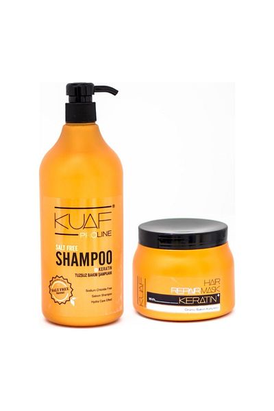 Kuaf 1lt Salt Free Shampoo + 500 Ml Keratin Hair Mask