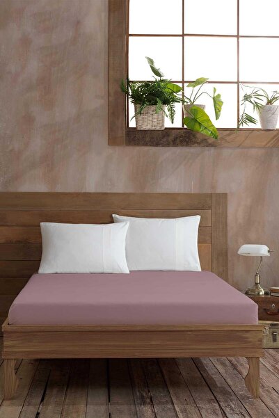 Elart Ranforce Fitted Çift Kişilik Çarşaf Pamuk (160x200cm) Gülkurusu