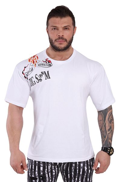 Big Sam Dragon Cotton White T-shirt 2804