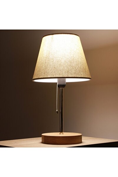 Art&Gift North Home Ahşap Ayaklı Abajur Kumaş Başlık