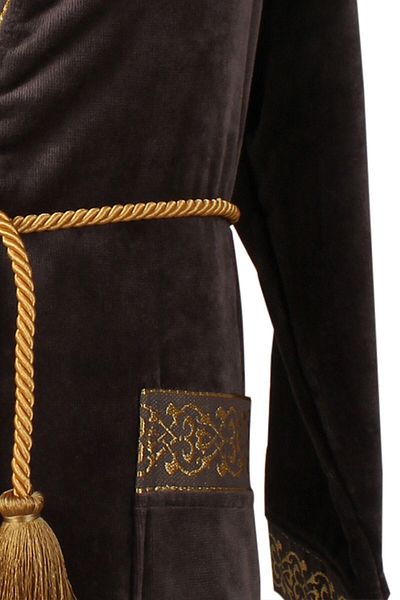 Ecocotton Ανδρικό μπουρνούζι Anthracite - Şehzade L Model
