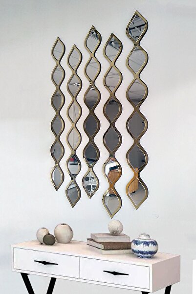 MDM Dizayn Altın Renk Su Damlası Dekoratif Ayna