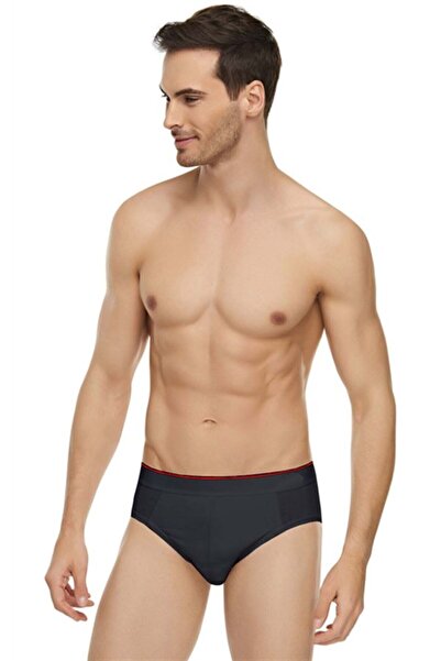 Tutku Erkek Siyah Elastan İnce Bel Kemerli Slip 4'lü