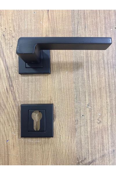 ARON Luxury Anka Square Badge Matte Black (Yale - Sentence) Outer Door Handle Aluminum / Steel