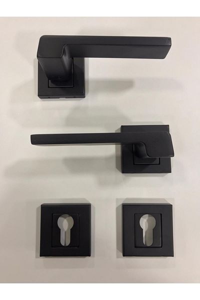ARON Luxury Anka Square Badge Matte Black (Yale - Sentence) Outer Door Handle Aluminum / Steel