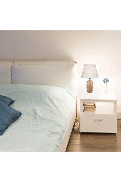 Modelight Top Abajur Kayın Ayak / Beyaz Şapka