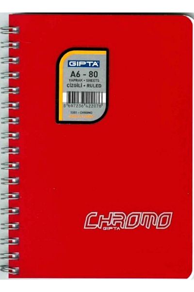 Gıpta 80 Sheets A6 Chromo Spiral Plastic Cover Lined Notebook 1351