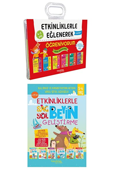 hayykitap Etkinliklerle Sağ Beyin Sol Beyin 6’lı Set 5-6 Yaş - Eğlenerek Öğre...