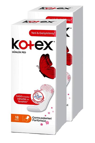 Kotex Thin Daily Perfume-Free Pad 18 Pieces Set of 2