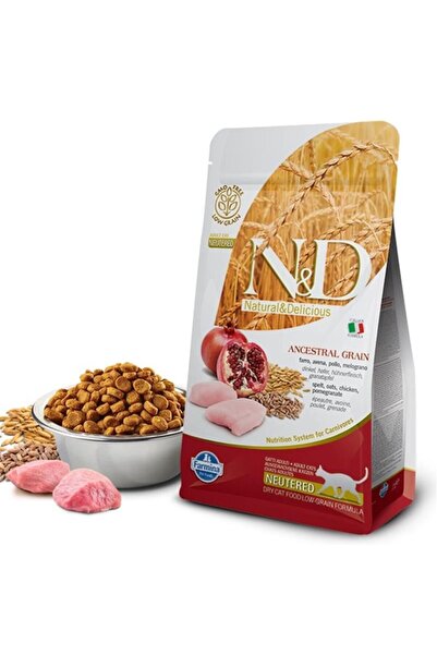 N&D Nd Ancestral Grain Düşük Tahıllı Tavuklu Ve Narlı 1,5 Kg Kısırlaştırılmış...