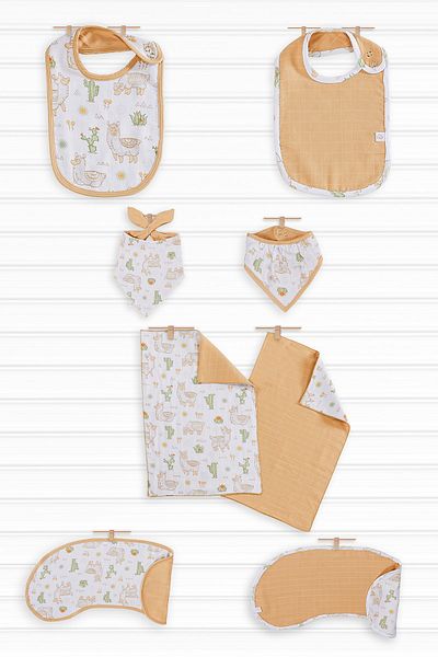 tinylamb 8 Piece Lama Muslin Baby Nutrition Set