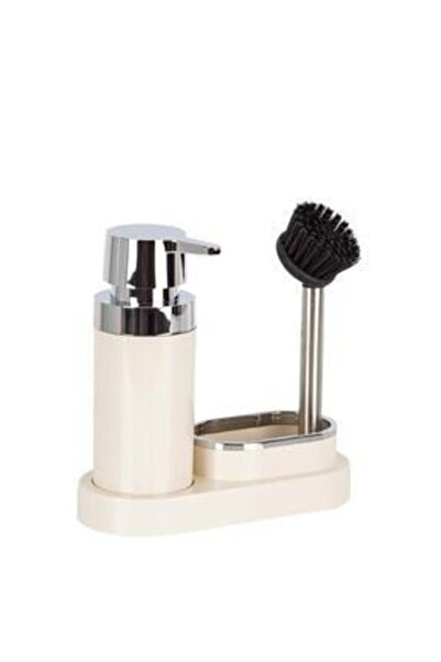 Generic Brand Primanova Polen Kitchen Set Beige Liquid Soap Dispenser Brush