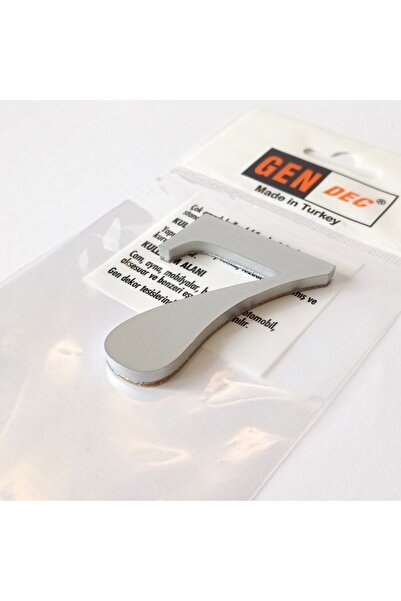 7 Cm No 7 Adhesive Metallic Grey Door Number