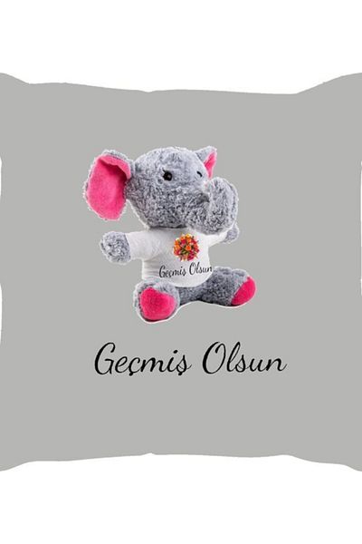 Özgüner Oyuncak 100 cm Innocent Teddy Bear Holding Double Hearts with Past Pillow Gift