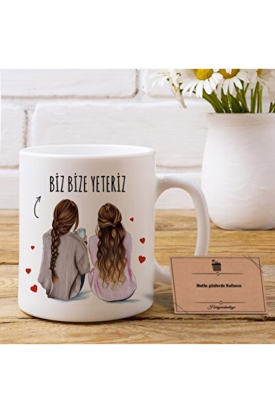 heryerehediye Arkadaşa Hediye BFF Kupa Bardak (2 taraflı Baskı)