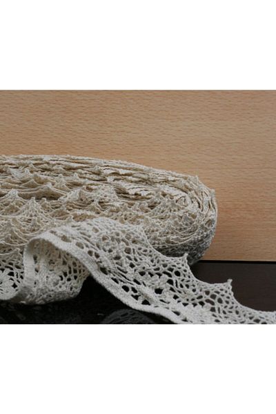 tuhafiyecimiz Βαμβακερή δαντέλα 10 μέτρων Cream Edge 50mm (7170)