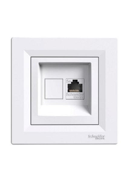 Schneider Electric شنايدر إيف4370521 Asfora White - 1*rj45 بدون موصل بدون إطار