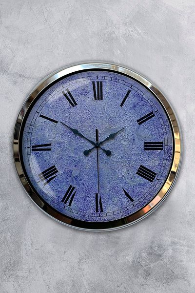 Kasva Concept Gift 40 cm Chrome Metal Kreter Wall Clock