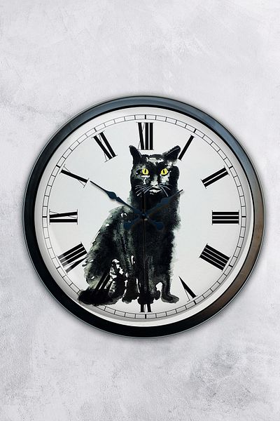 Kasva Concept Gift 40 cm Black Metal Figure Wall Clock