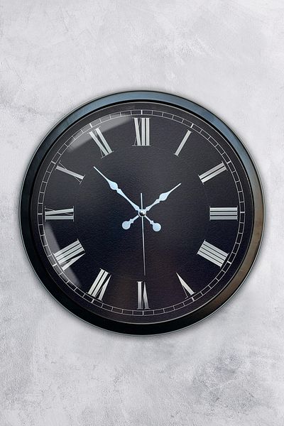 Kasva Concept Gift 40 cm Black Metal Black Color Wall Clock