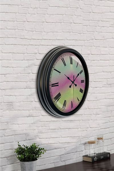Kasva Concept Gift 40 cm Black Metal Variegated Wall Clock
