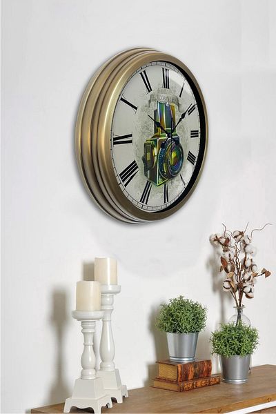 Kasva Concept Gift 40 cm Antique Metal Photo Wall Clock