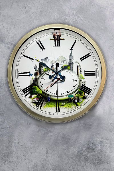 Kasva Concept Gift 40 cm Antique Metal Decorative Wall Clock